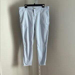 LOFT Light Blue Raw Hem Curvy Skinny Cropped Denim Pants Size 32/14